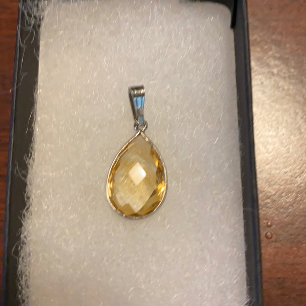 6.05 Pear Cut Golden Citrine Pendant